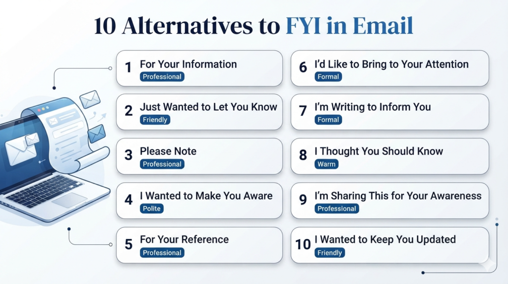 10 professional alternatives to FYI in email