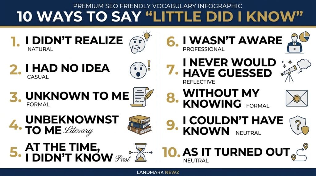 10 alternatives to little did I know for different tones and situations