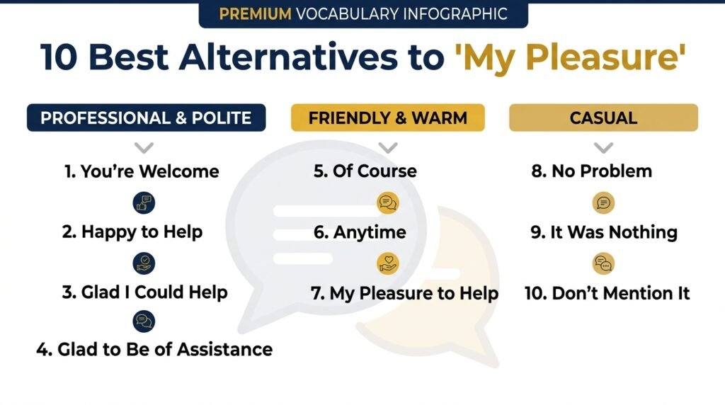 10 alternatives to “my pleasure” for professional and casual conversations