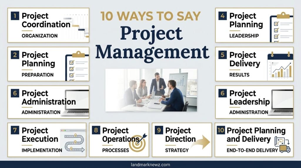 10 professional alternatives to project management including coordination, planning, oversight, and leadership