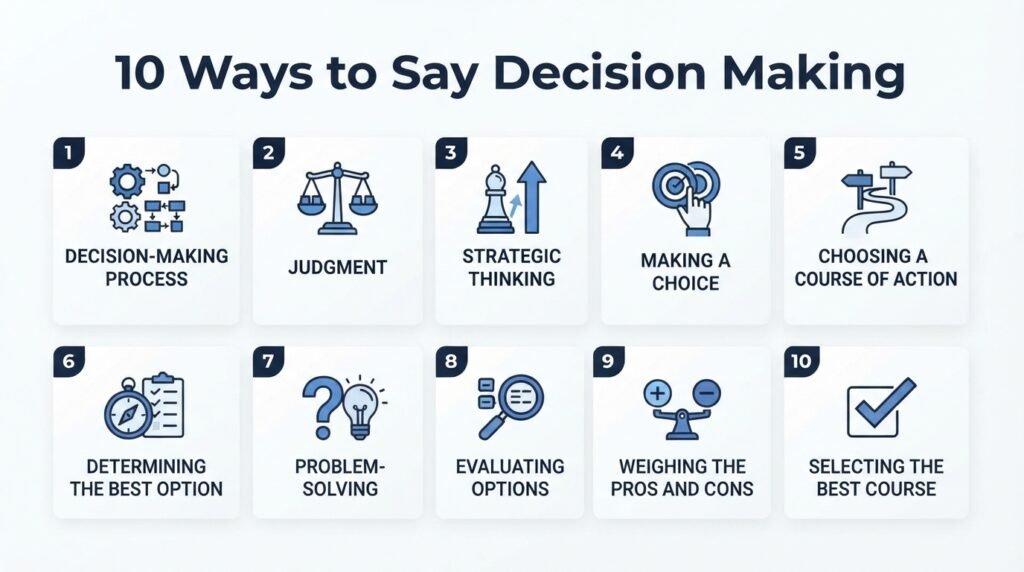 10 alternatives to say decision making in professional and everyday communication