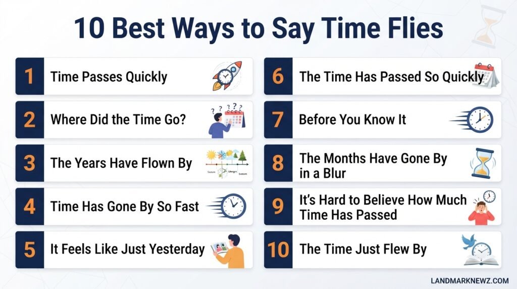 10 best alternatives to say time flies in professional and casual English
