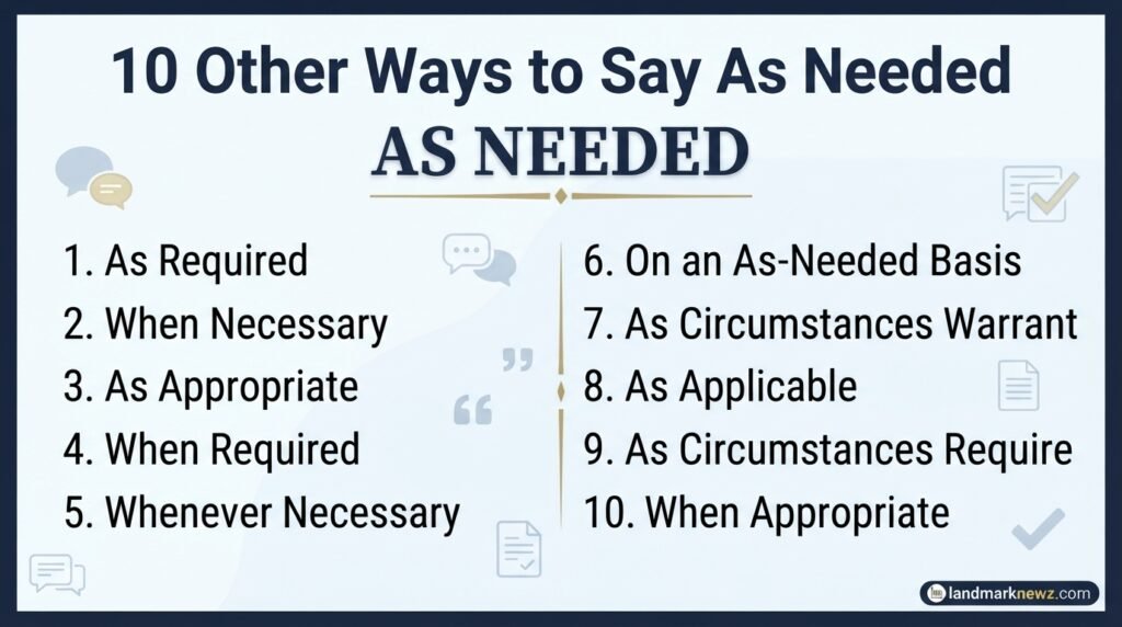 10 other ways to say as needed including as required and when necessary
