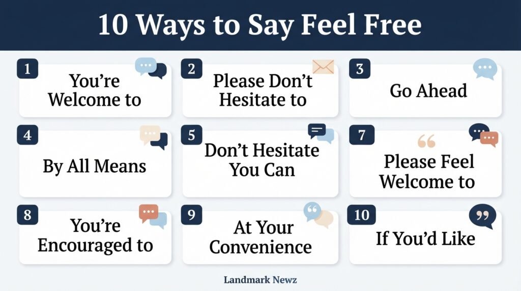 10 ways to say feel free with professional and friendly alternatives