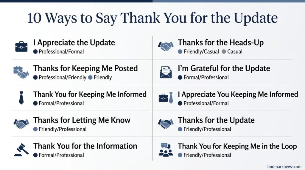 10 ways to say thank you for the update professionally and casually