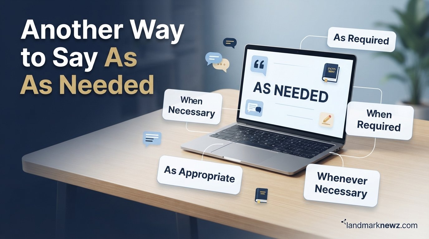 Another way to say as needed with professional alternatives
