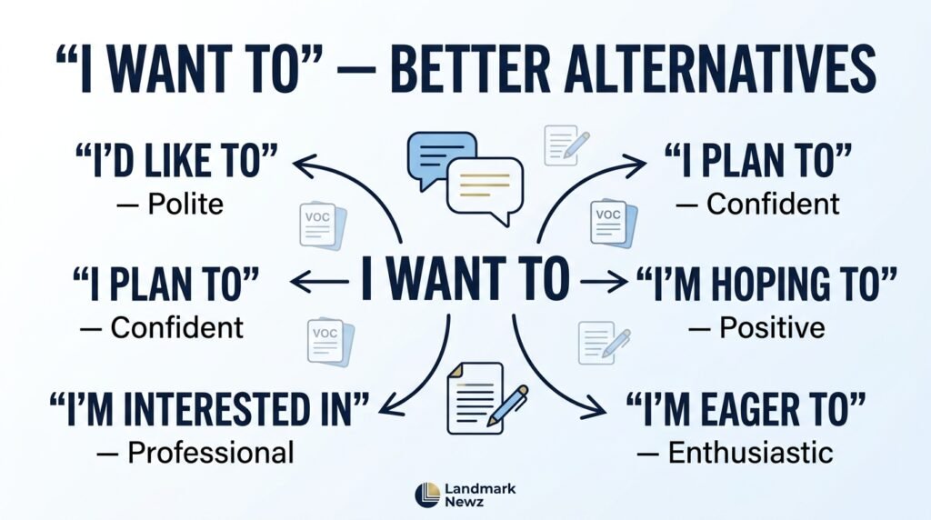 Another way to say I want to with professional alternatives