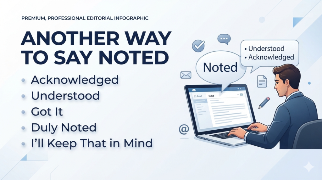 Another way to say noted with professional and casual alternatives