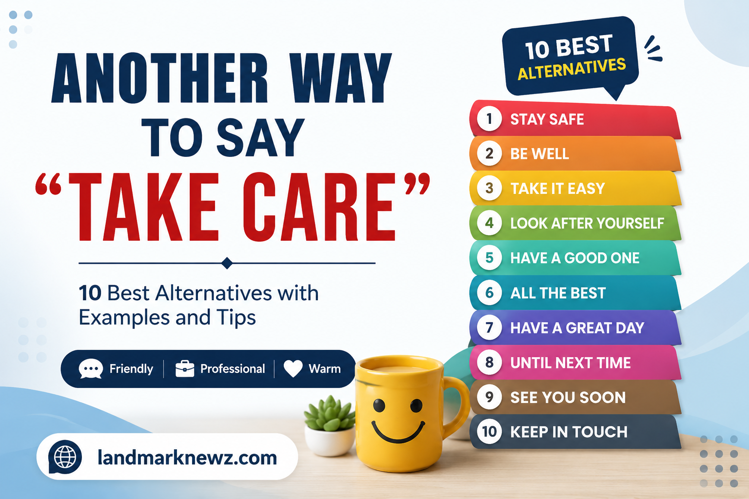 Another way to say take care with 10 professional, friendly, and warm alternatives