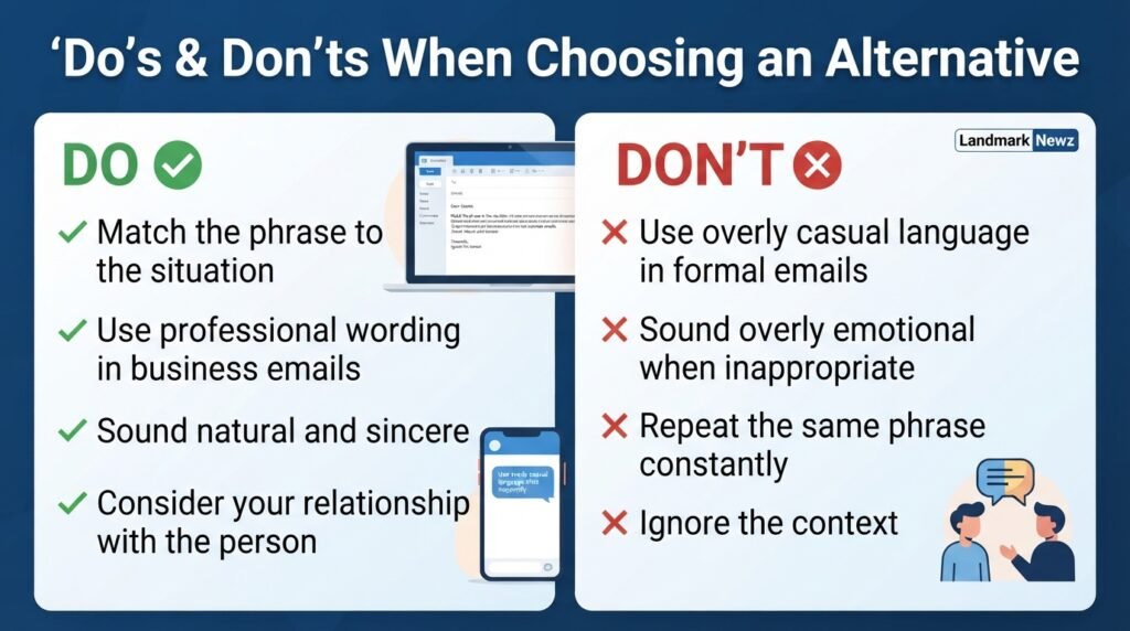 Dos and don'ts for choosing alternatives to can't wait to see you