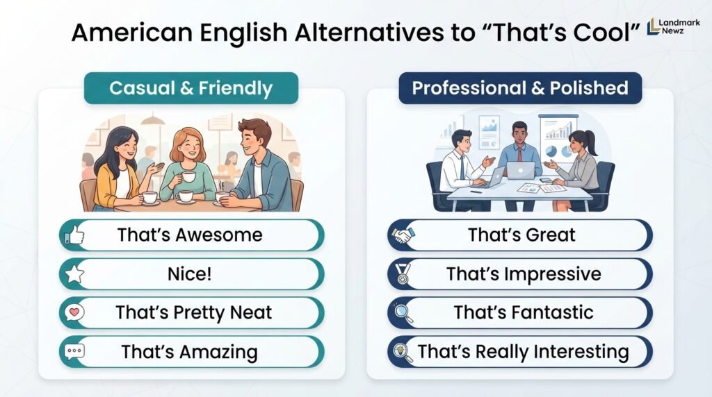 Casual and professional alternatives to saying that's cool
