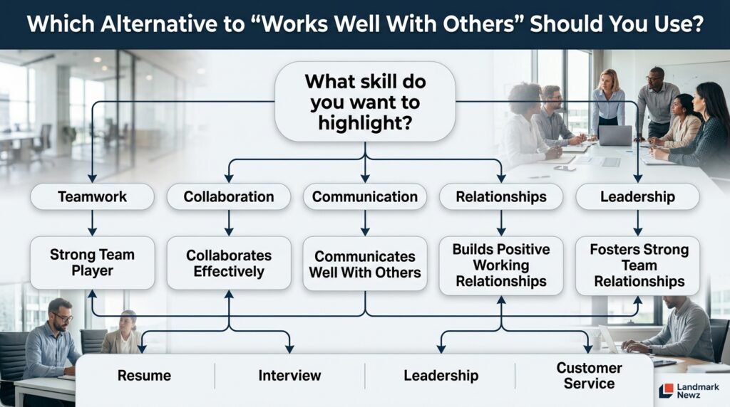 Guide showing which alternative to works well with others fits resumes, interviews, and leadership