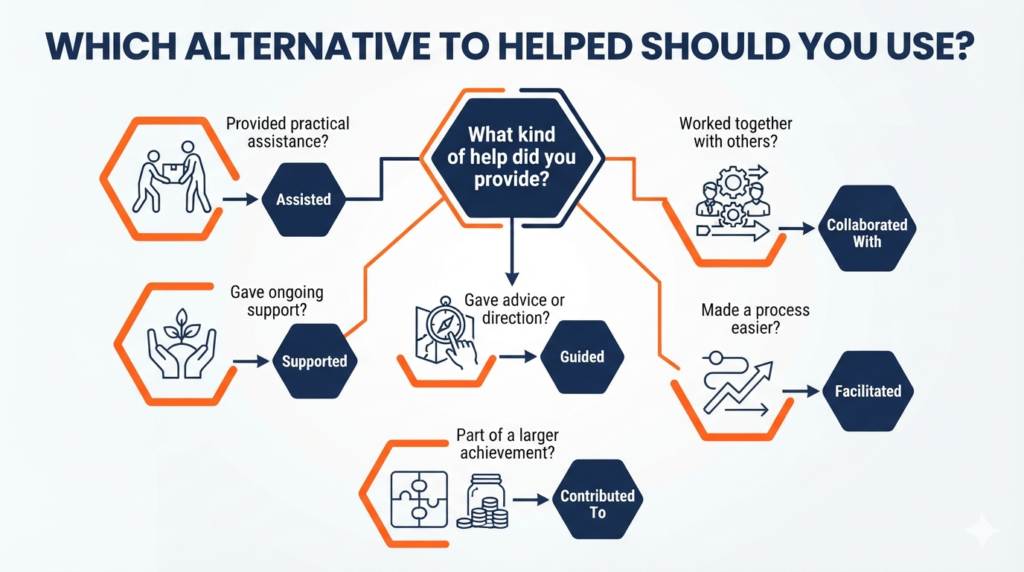 Decision tree showing which alternative to helped to use in different situations