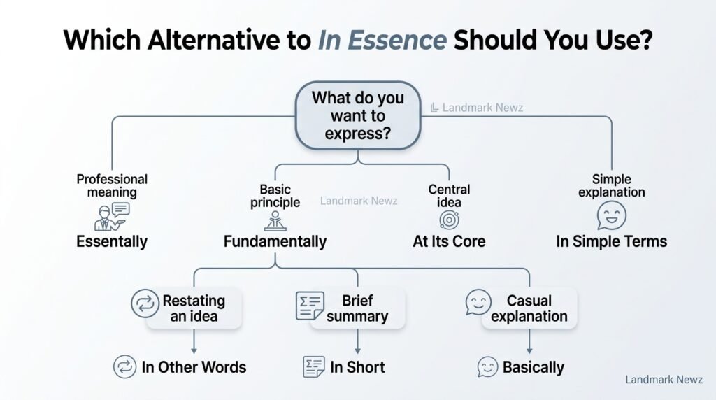 Decision guide for choosing the right alternative to in essence