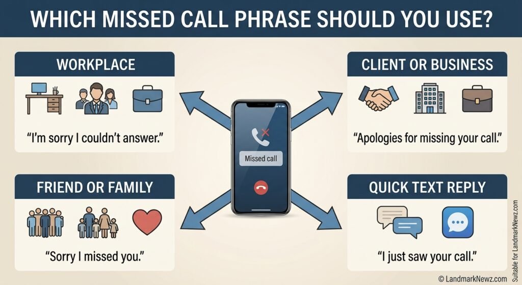 How to choose the right phrase after missing a phone call