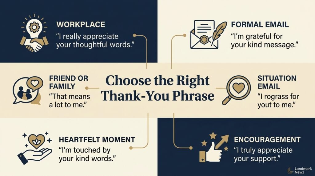 Choose the right thank-you phrase for professional, formal, friendly, and heartfelt situations