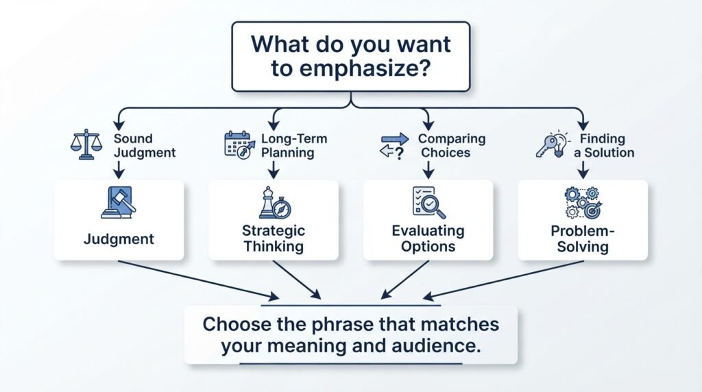 Flowchart showing how to choose the right alternative for decision making