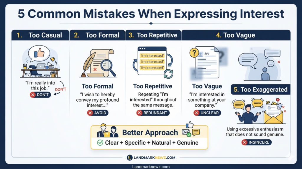 Five common mistakes when expressing interest professionally