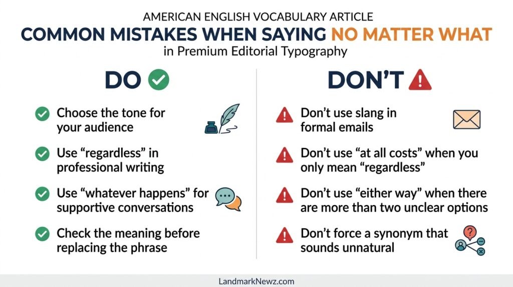 Do’s and don’ts for using alternatives to no matter what