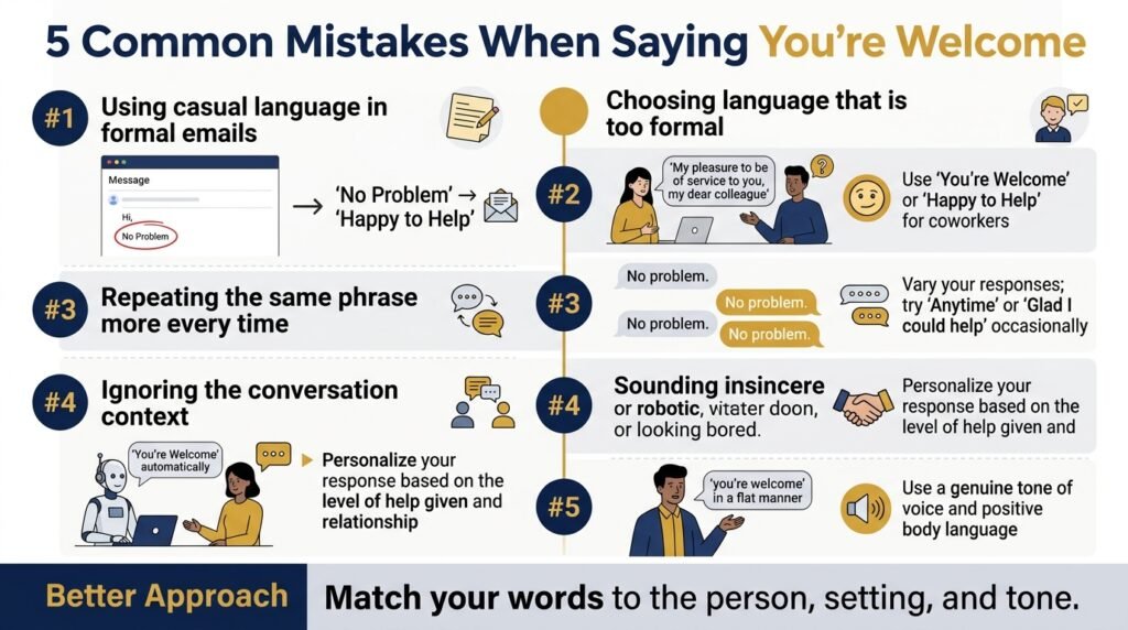 Five common mistakes when responding to someone who says thank you