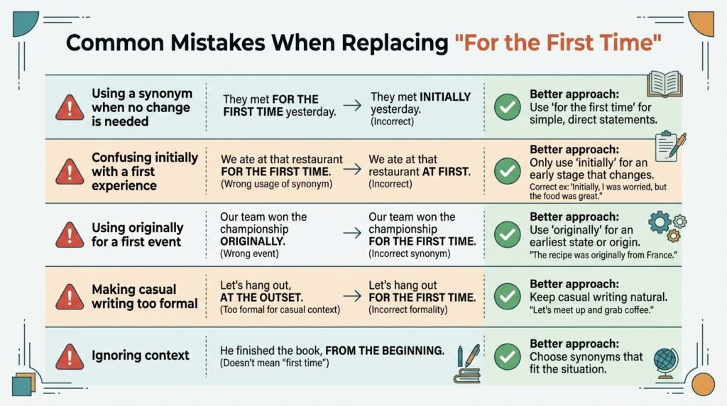 Common mistakes when using alternatives to for the first time