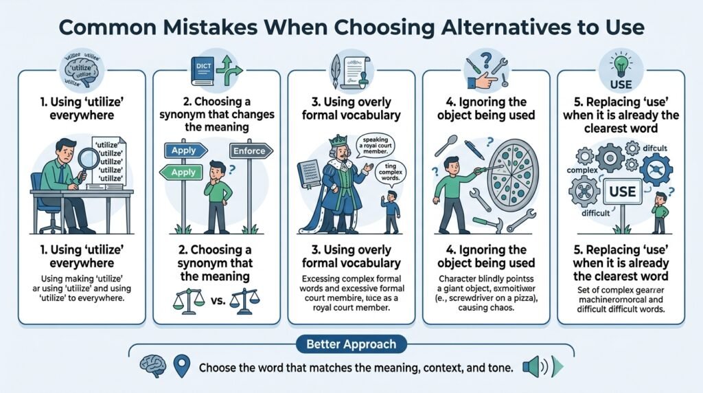 Common mistakes when choosing alternatives to the word use