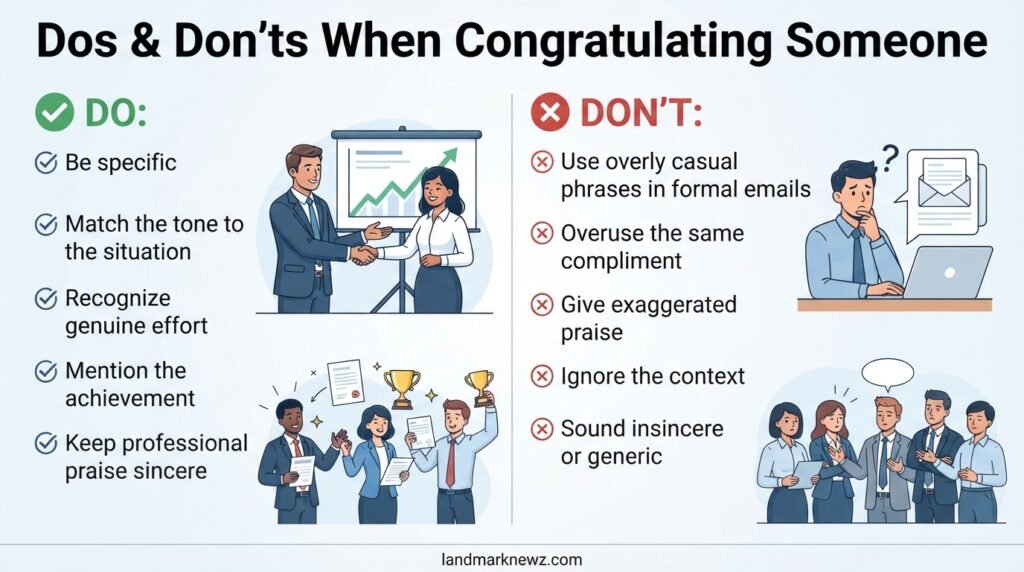 Dos and don’ts for congratulating someone on a job well done professionally