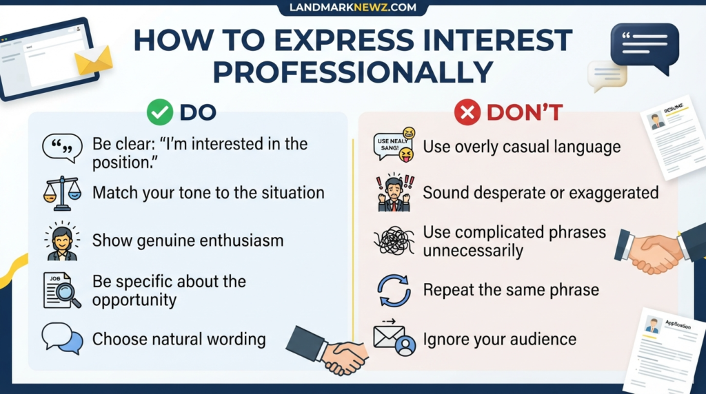 Dos and don’ts for expressing interest professionally