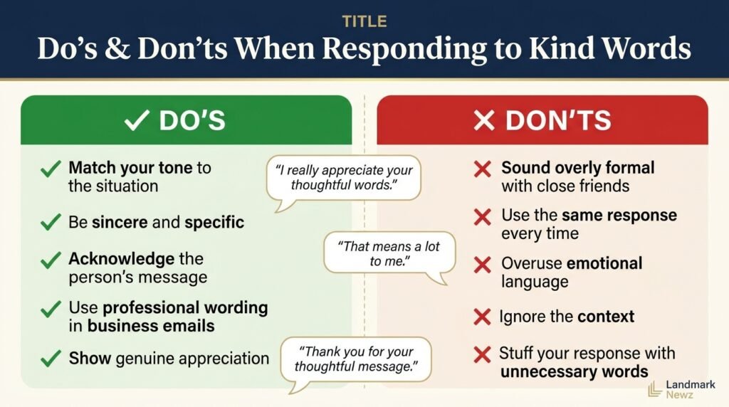 Do’s and don’ts for responding to compliments and kind words