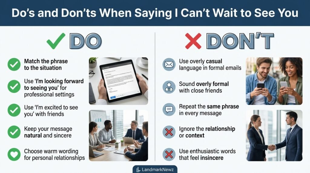 Dos and don'ts for saying I can't wait to see you