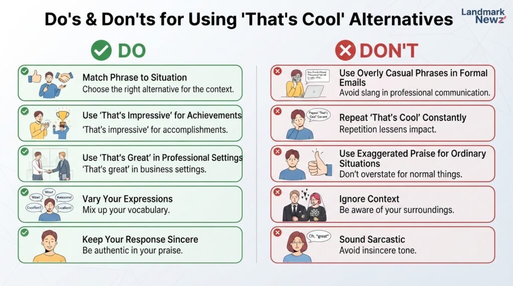 Dos and don'ts for using alternatives to that's cool