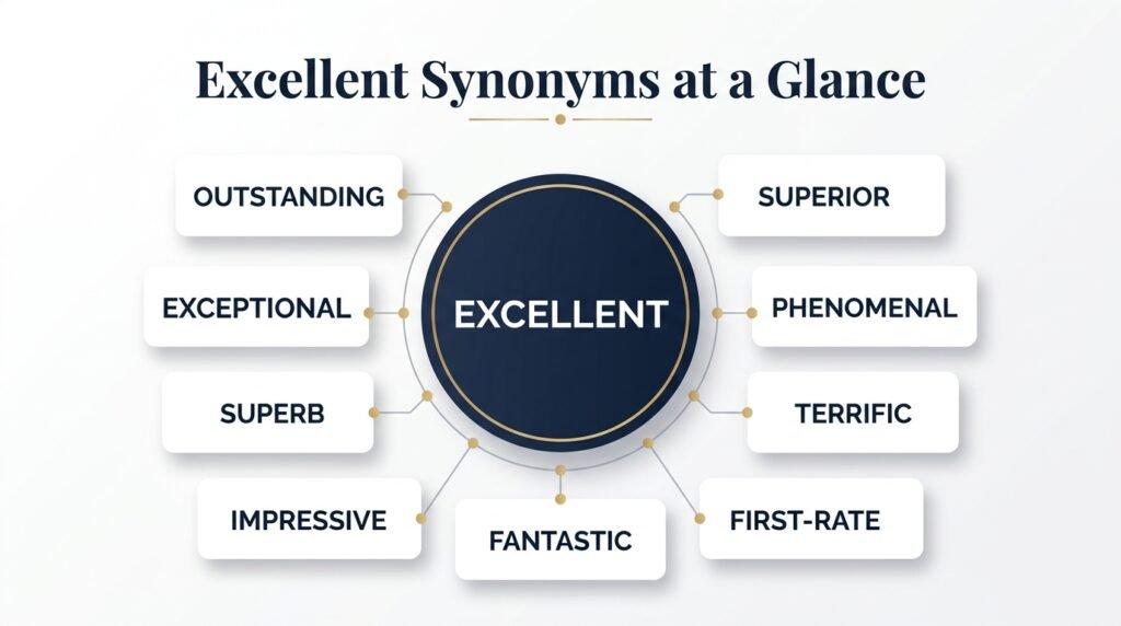 Excellent synonyms including outstanding exceptional superb and impressive