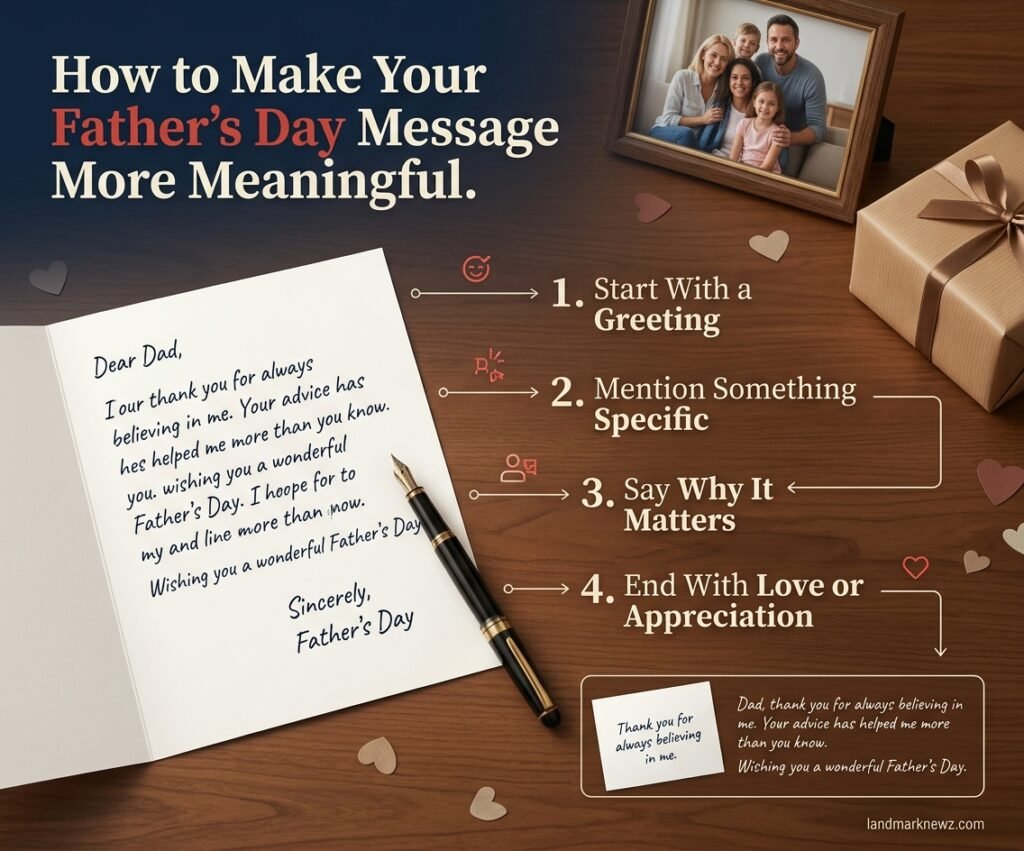 Father’s Day message tone guide for heartfelt, warm, friendly, casual, and polite greetings