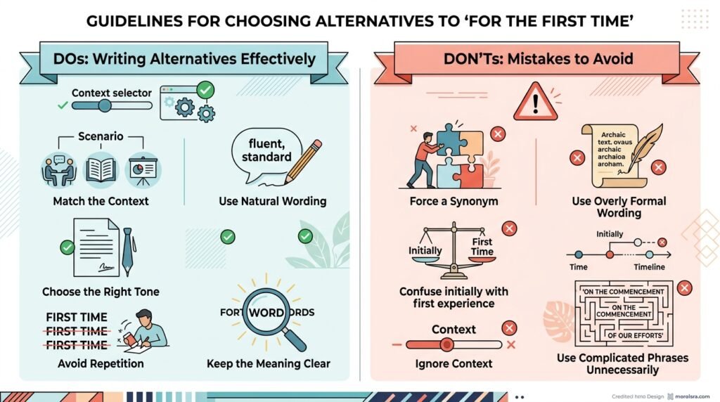 Dos and don'ts for choosing alternatives to for the first time