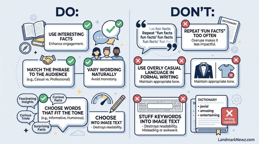 Dos and don’ts for choosing alternatives to fun facts