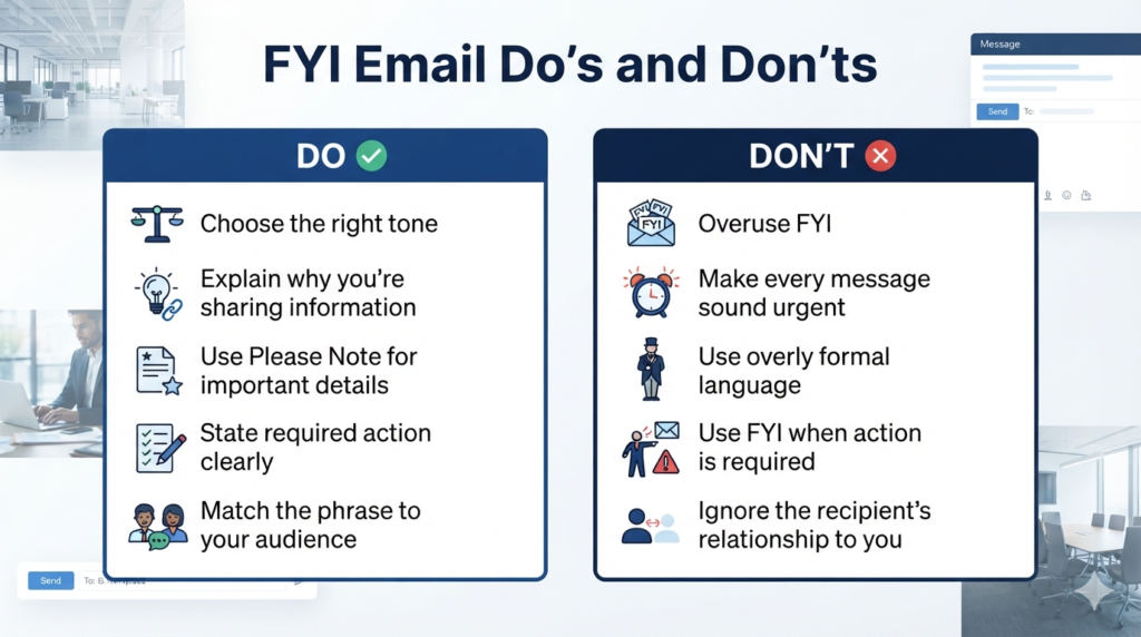 Do’s and don’ts for using FYI in professional emails