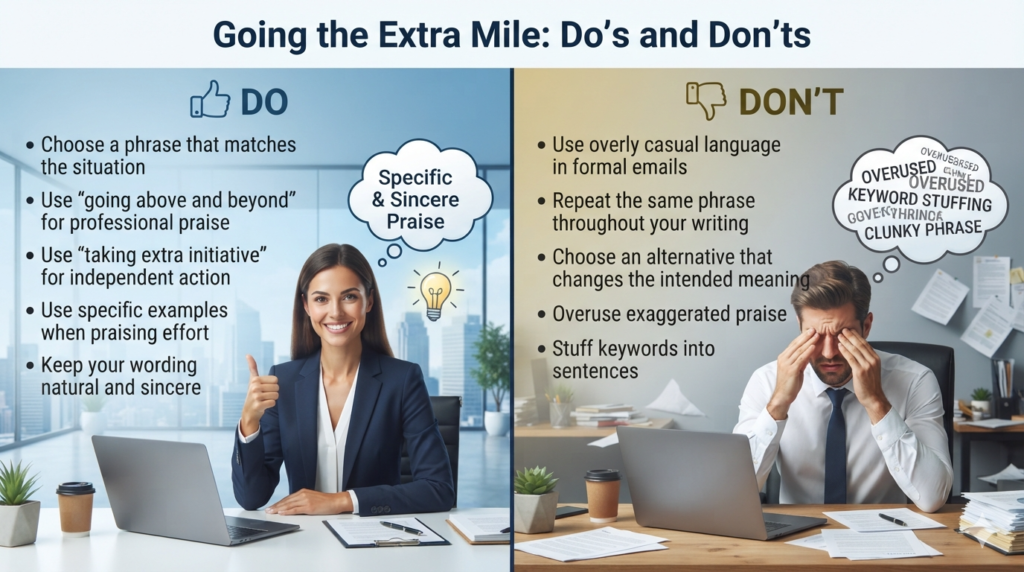 Dos and don’ts for using alternatives to going the extra mile