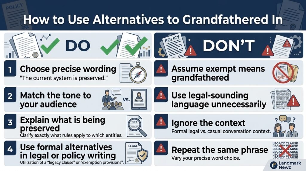 Do’s and don’ts for using alternatives to grandfathered in