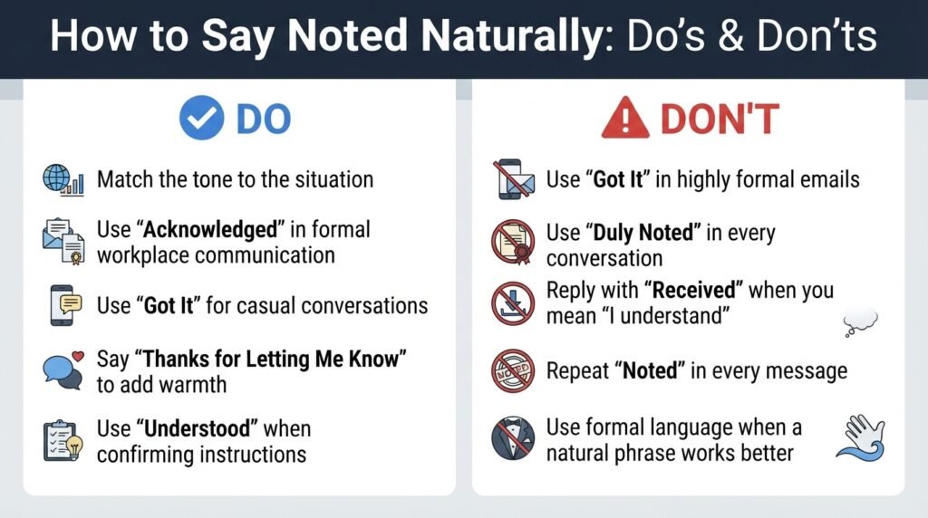 Do’s and don’ts for using alternatives to noted