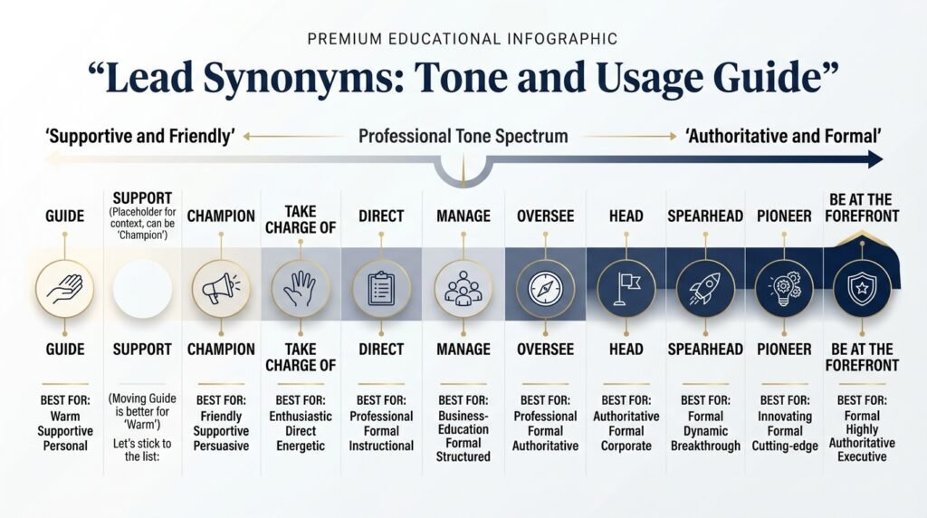 lead synonyms tone and usage guide for professional formal and casual communication