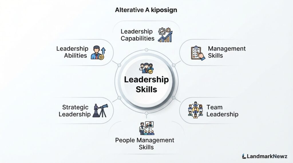 Infographic showing alternatives to leadership skills including leadership abilities and team leadership