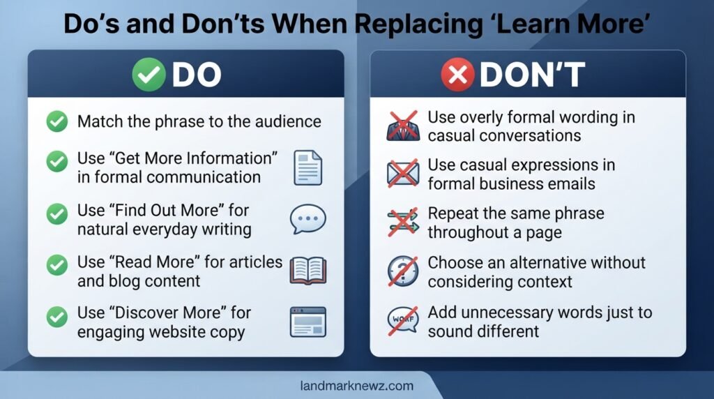Dos and don’ts for choosing alternatives to learn more