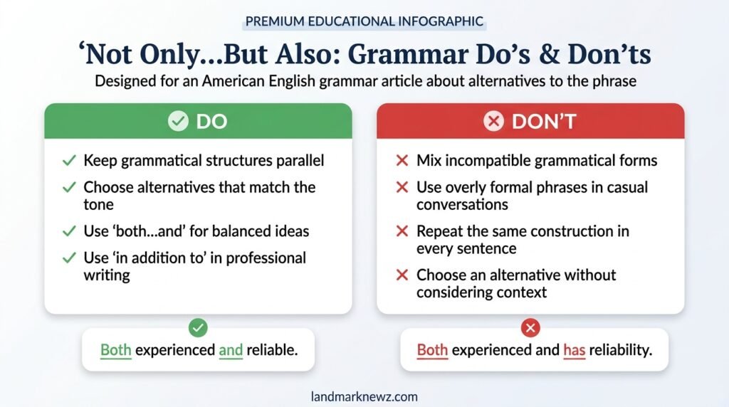 Not only but also grammar do’s and don’ts for correct sentence structure