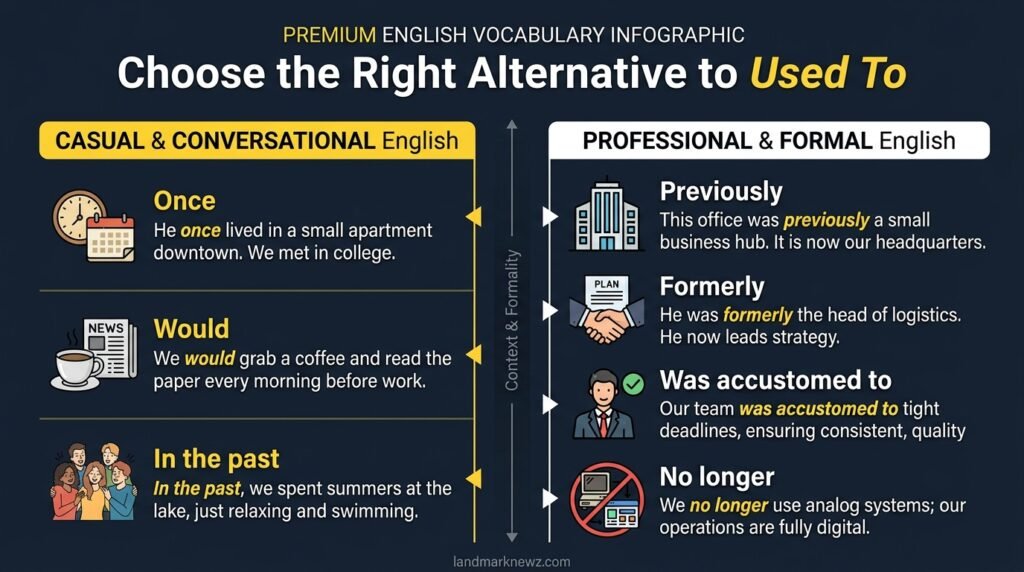 Professional and casual alternatives to used to in American English