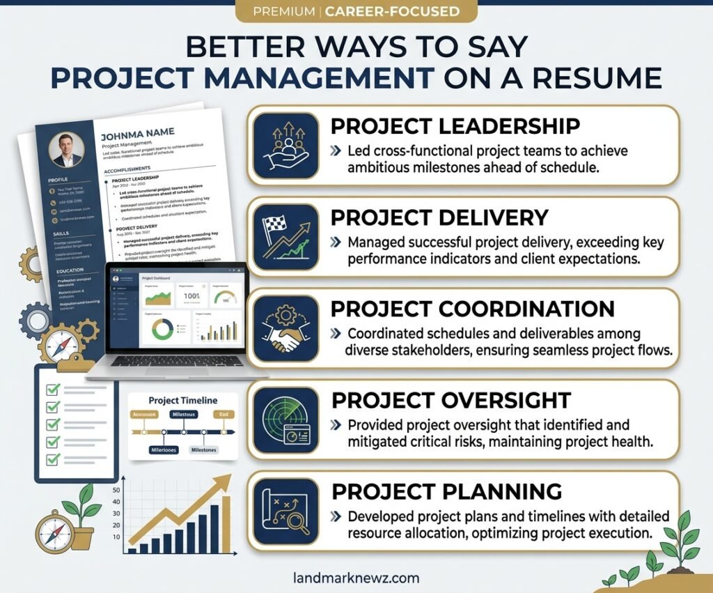 Professional alternatives to project management for resumes and LinkedIn profiles