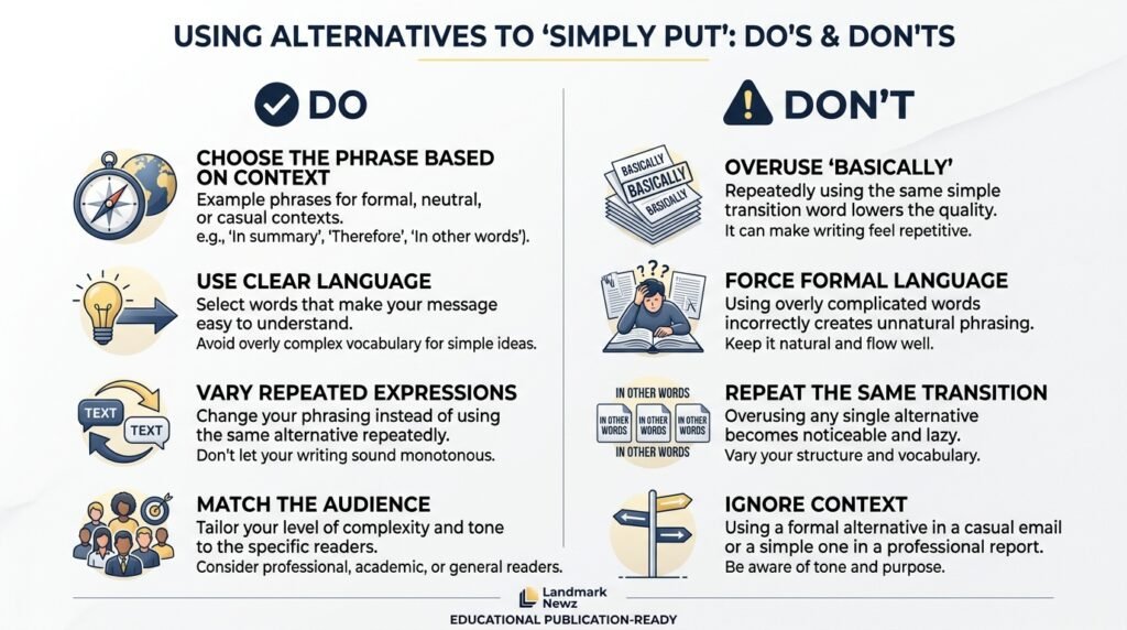 Do’s and don’ts for using alternatives to simply put in writing