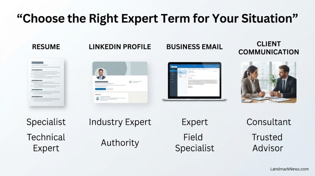 Subject matter expert alternatives for resumes emails and LinkedIn