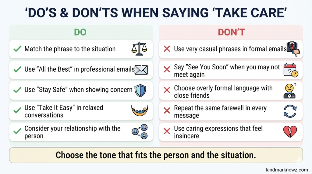 Dos and don’ts for choosing alternatives to take care in different situations