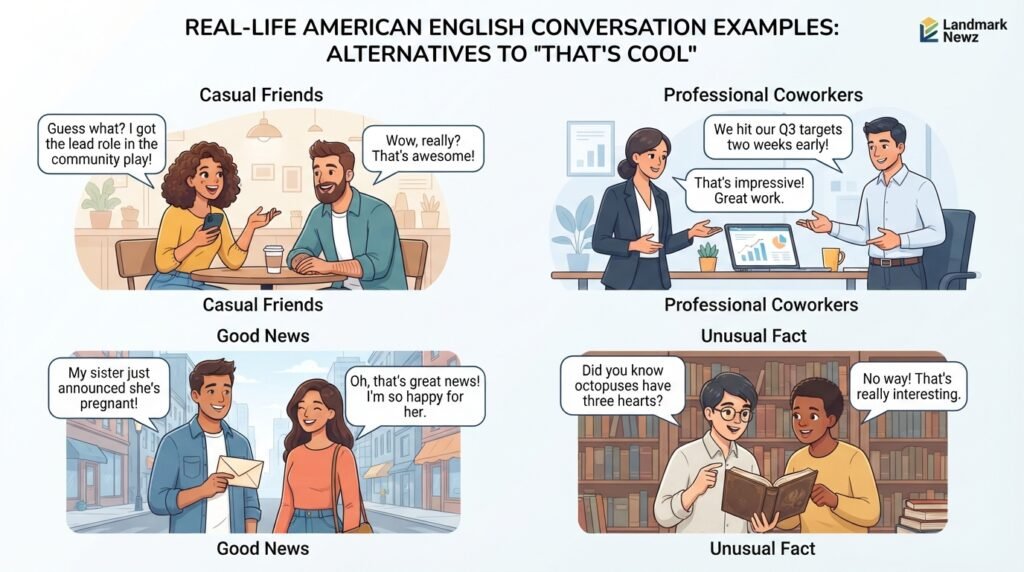 Real-life examples of alternatives to saying that's cool