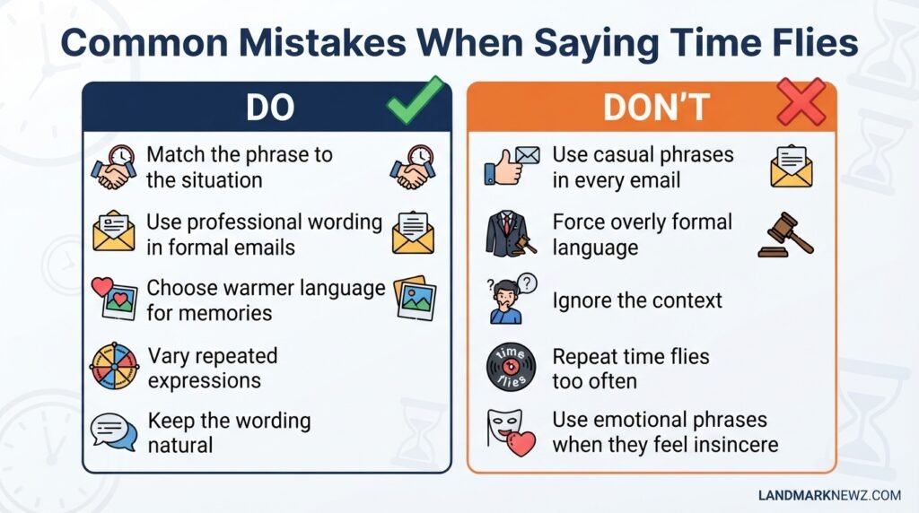 Do’s and don’ts for using alternatives to time flies in English